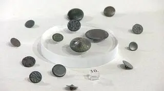 Stanowisko pod Rogoźnem obfitowało też w zdecydowanie młodsze znaleziska. Wybór ozdobnych, nowożytnych guzików prezentowanych na wystawie