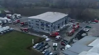 Pożar hali w Ustroniu