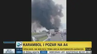 Samochody w płomieniach na A4