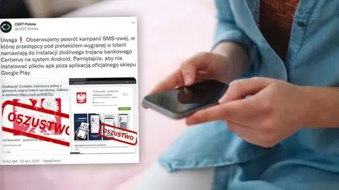 Informują o wygranej, podszywają się pod rządową aplikację. Powrót złośliwej kampanii