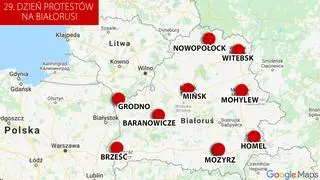 Antyrządowe protesty odbywają się w wielu miastach na Białorusi