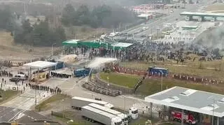 Border crossing in Kuźnica seen from the sky