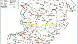 Mapa sieci dróg - Powiat Średzki