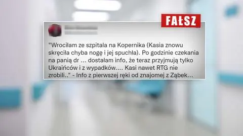 W szpitalu "przyjmują tylko Ukraińców i z wypadków"? Resort zdrowia: "trolling po myśli rosyjskiego agresora"