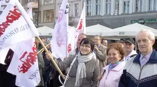 Bydgoscy związkowcy podczas happeningu