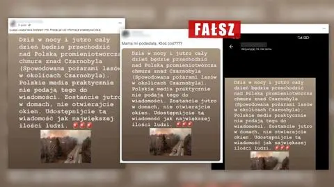 Informacja o "promieniotwórczej chmurze znad Czarnobyla" to fake news. Przestrzegamy