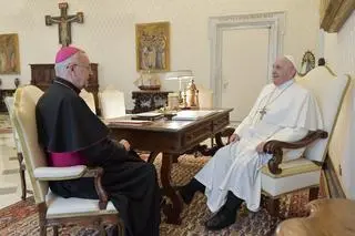 Arcybiskup Stanisław Gądecki na audiencji u papieża Franciszka