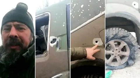 "Шибки чорти взяли, двері не працюють, біля бензобаку дірка". Обстріляно автомобіль польських медиків