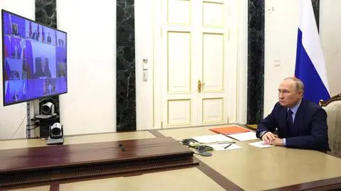 Władimir Putin w czasie spotkania z członkami Rady Bezpieczeństwa 