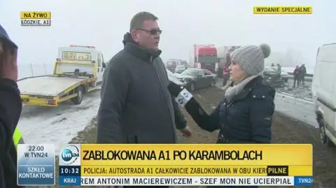 Świadek relacjonuje przebieg karambolu