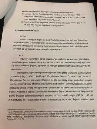 Odpowiedź Biura Analiz Sejmowych na pytanie posła Tomasza Zimocha