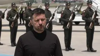 Wołodymyr Zełenski na lotnisku w Ankarze