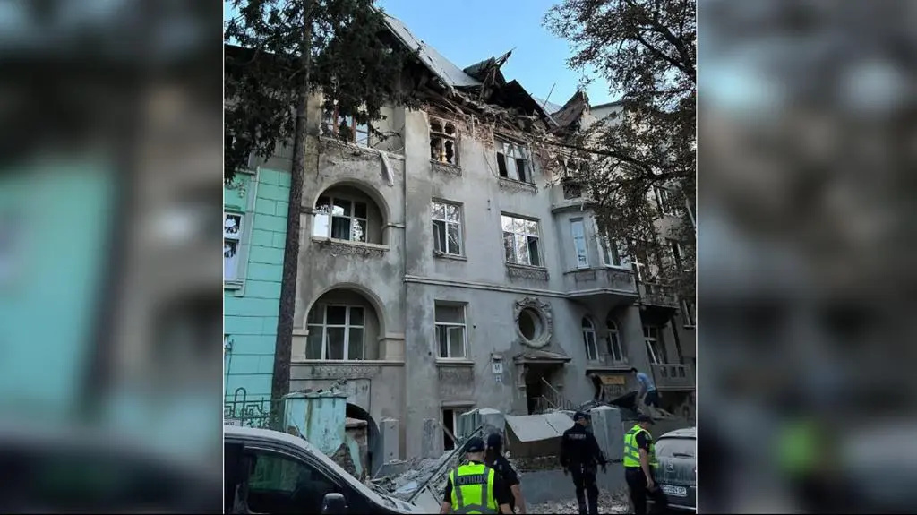 Lwów po ataku sił rosyjskich 