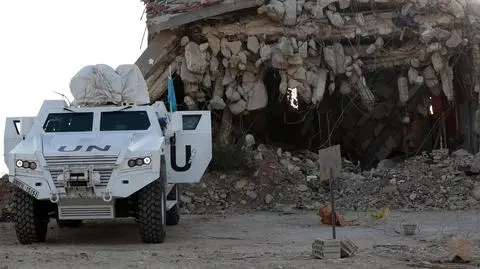 Samochód UNFIL w południowym Libanie