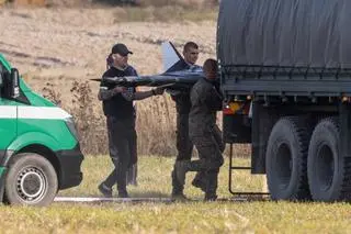 Szczątki drona znalezione w miejscowości Wohyń
