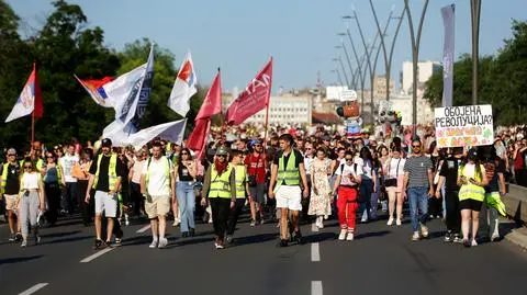 Protest w Belgradzie, Serbia. Czerwiec 2025