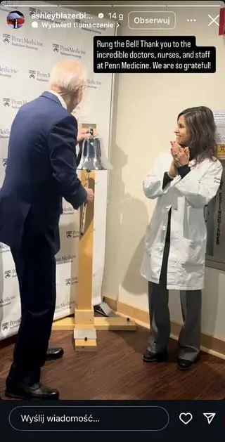 Joe Biden po zakończeniu cyklu radioterapii