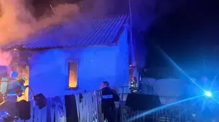 Pożar domu w miejscowości Kolonia Bogoria (woj. świętokrzyskie)