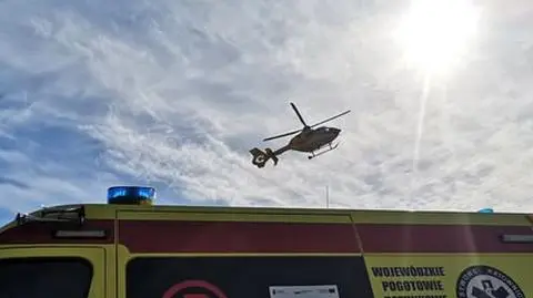 Chłopiec został przetransportowany śmigłowcem LPR do szpitala 