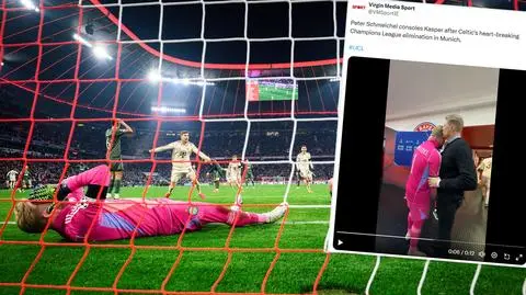 Te obrazki chwytają za serce. Schmeichel pocieszany przez ojca po odpadnięciu z Ligi Mistrzów