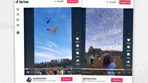 Milion rozrzucony z helikoptera. Na dole na pieniądze czekało kilka tysięcy osób