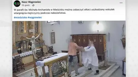 Atak pijanego mężczyzny w kościele w Mieścisku