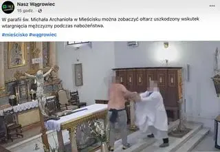 Po pijaku demolował kościół, wszystko podczas mszy. Są zarzuty i areszt
