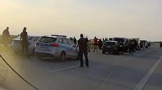 Zatrzymali się na A1 i wybiegli z pojazdów