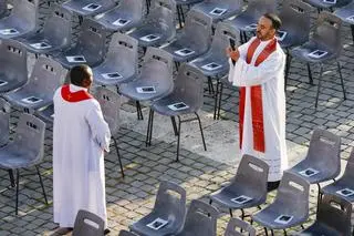 Vatican - the funeral of Pope Francis.  The funeral mass of Pope Francis in St. Piotr