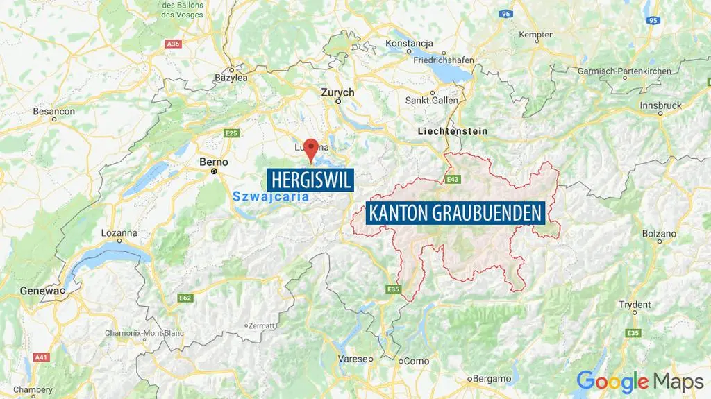 Pierwszy samolot spadł w miejscowości Hergiswil drugi w kantonie Graubuenden