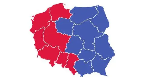 Wraca podział na "dwie Polski". Tak głosowano w województwach