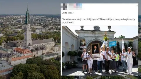 Obraz z Nawrockim na pielgrzymce? Nie, to przeróbka