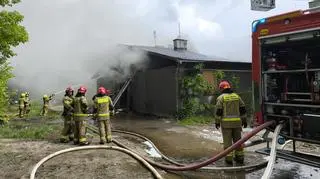 Pożar dawnych budynków socjalnych