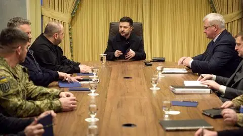 Wołodymyr Zełenski na spotkaniu z delegacją ukraińską do USA