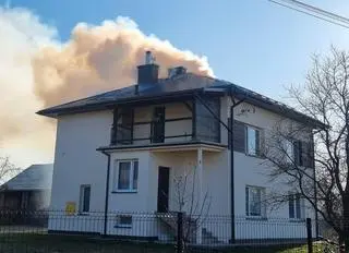 Pożar domu we wsi Jamy