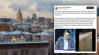 Wpis Antona Gerashchenko ws. zamachu na Michaiła Szatskiego (X.com)