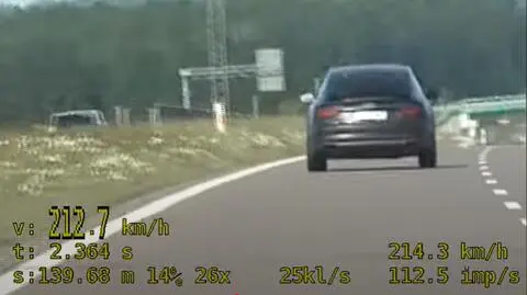 Jechał drogą ekspresową ponad 200 km/h