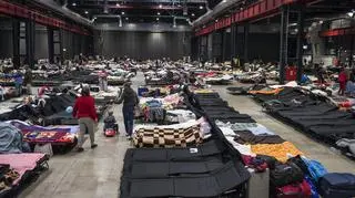 Uchodźcy z Ukrainy w warszawskim ośrodku Global Expo