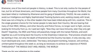 Donald Trump: Chamenei nie żyje