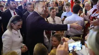 Karol Nawrocki i Marta Nawrocka podczas spotkania z przedstawicielami amerykańskiej Polonii