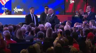Prezydent Andrzej Duda na konferencji CPAC