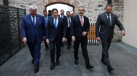 Andrij Sybiha, Marco Rubio i Hakan Fidan w Stambule 