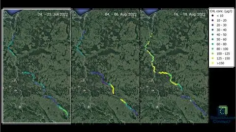 German scientists publish satellite images showing algae spread in Oder