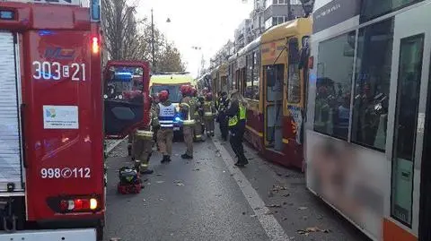 Zderzenie dwóch tramwajów w Łodzi