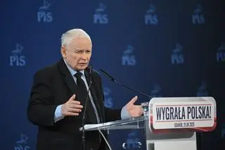 Prezes PiS Jarosław Kaczyński podczas spotkania z mieszkańcami Gdańska