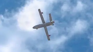 Shahed-129 z charakterystycznymi statecznikami w kształcie litery V