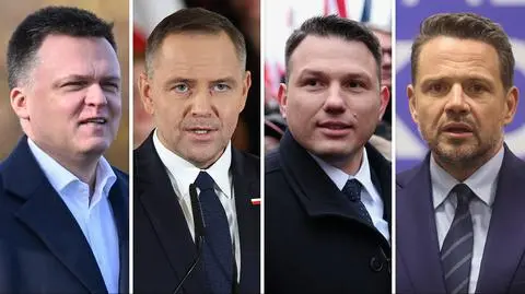 Szymon Hołownia; Karol Nawrocki; Sławomir Mentzen; Rafał Trzaskowski - kandydaci w wyborach prezydenckich