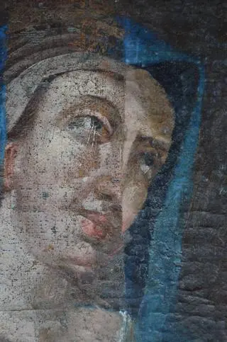 Fragment obrazu odkrytego w brzozowskim kościele