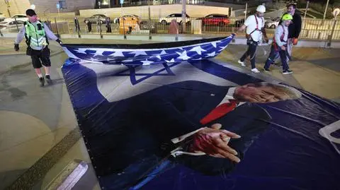 Transparent wyrażający wdzięczność dla Donalda Trumpa. Jerozolima, październik 2025