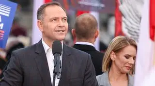 Karol Nawrocki z żoną Martą w Katowicach